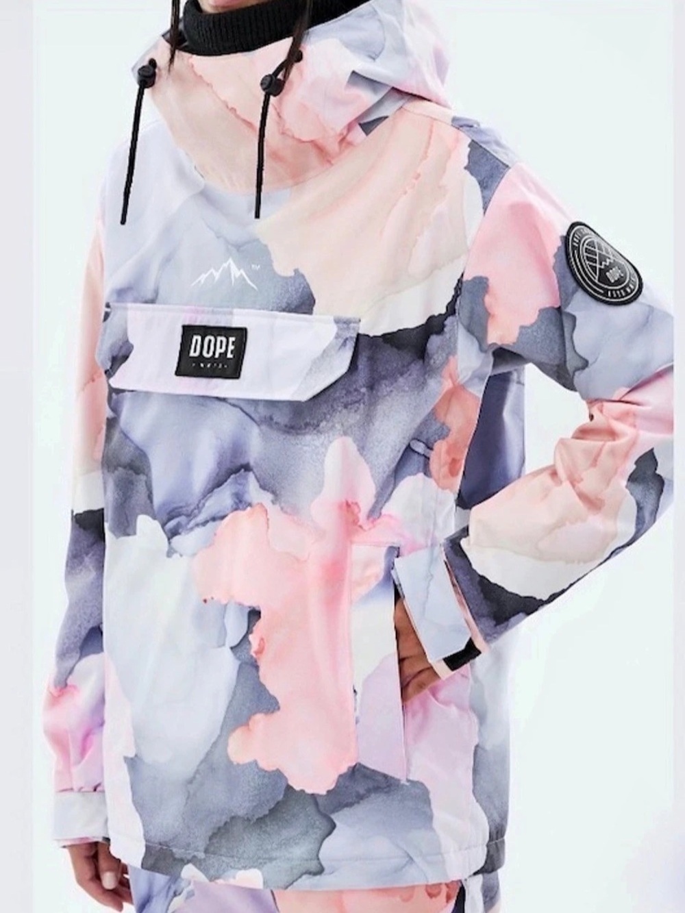 DOPE Abstract Ski Jacket in Pink & Gray Like New